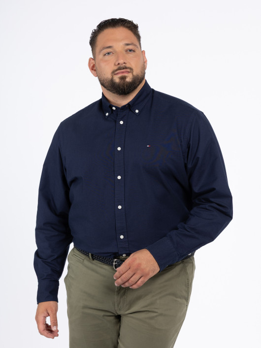 Chemise Oxford Bleue Marine Tommy Hilfiger Grande Taille