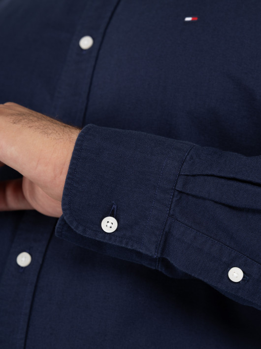 Chemise Oxford Bleue Marine Tommy Hilfiger Grande Taille