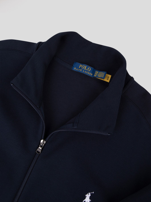 Sweat Zippé Col Droit Bleu Marine Ralph Lauren Grande Taille  - Capelstore