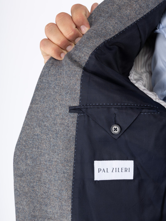 Veste à Chevrons Bleus Pal Zileri Grande Taille