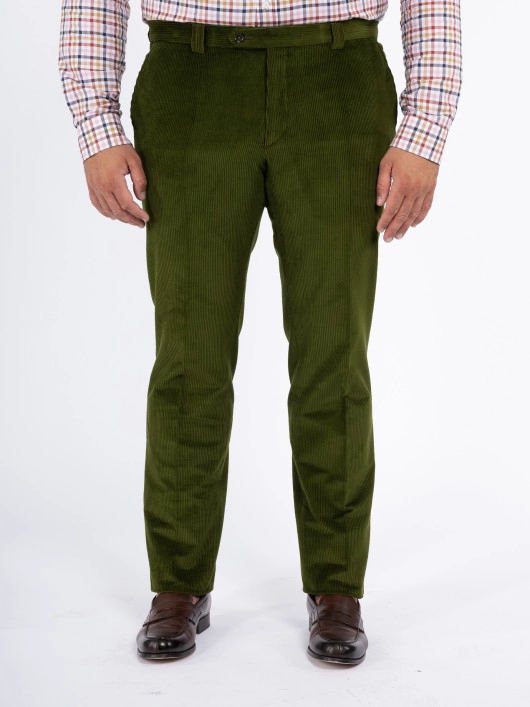 Pantalon Grant en Velours Vert Foret Capel Grande Taille