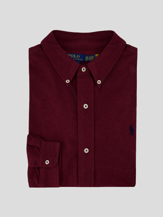 Chemise En Maille Piqué Bordeaux  Grande Taille