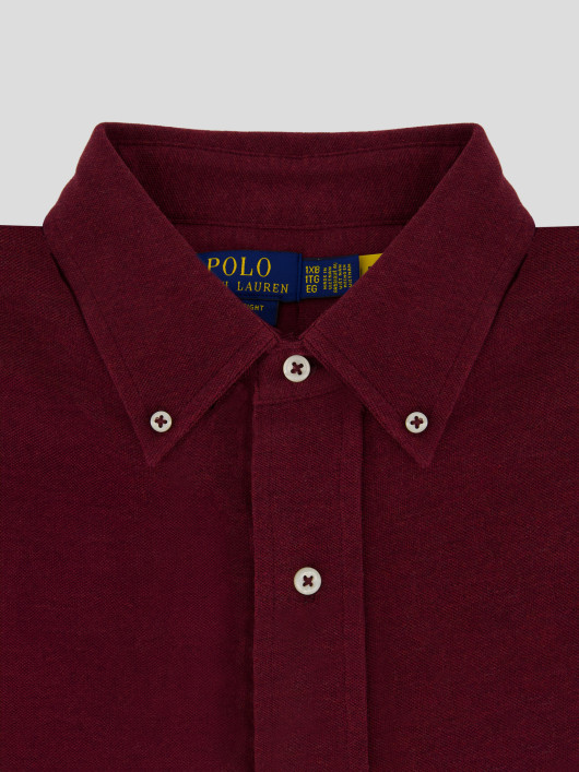 Chemise En Maille Piqué Bordeaux  Grande Taille