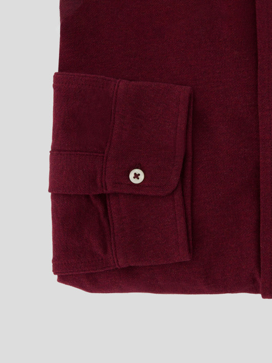 Chemise En Maille Piqué Bordeaux  Grande Taille