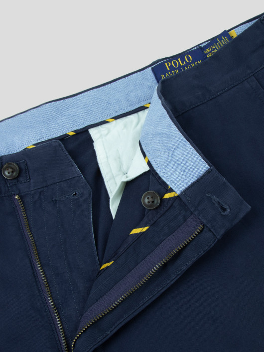 Pantalon En Coton Bleu Marine Grande Taille