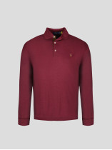 Polo Manches Longues Bordeaux Grande Taille