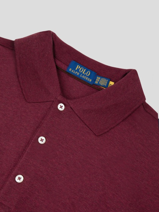 Polo Manches Longues Bordeaux Grande Taille