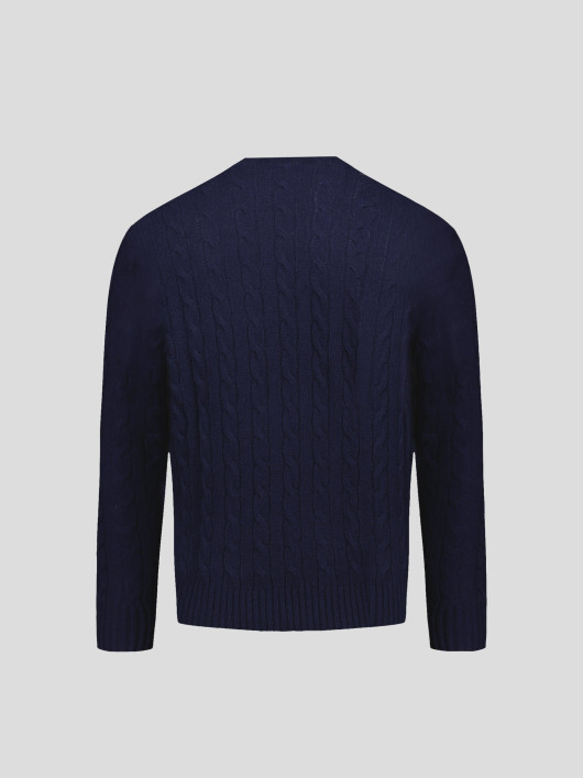 Pull En Cachemire Bleu Marine Grande Taille