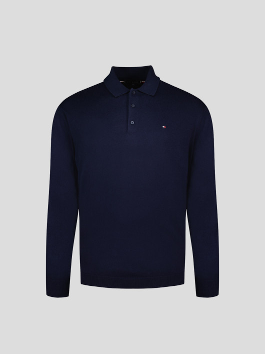 Pull Col Polo Bleu Marine Grande Taille