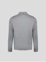 Pull Col Polo Gris Grande Taille