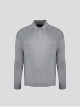 Pull Col Polo Gris Grande Taille