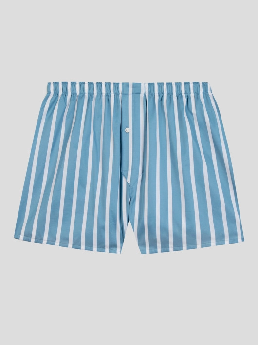 Caleçon Grande Taille Imprimé Rayures Bleu