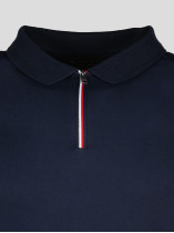 Polo à Manches Longues Zippée Grande Taille Marine