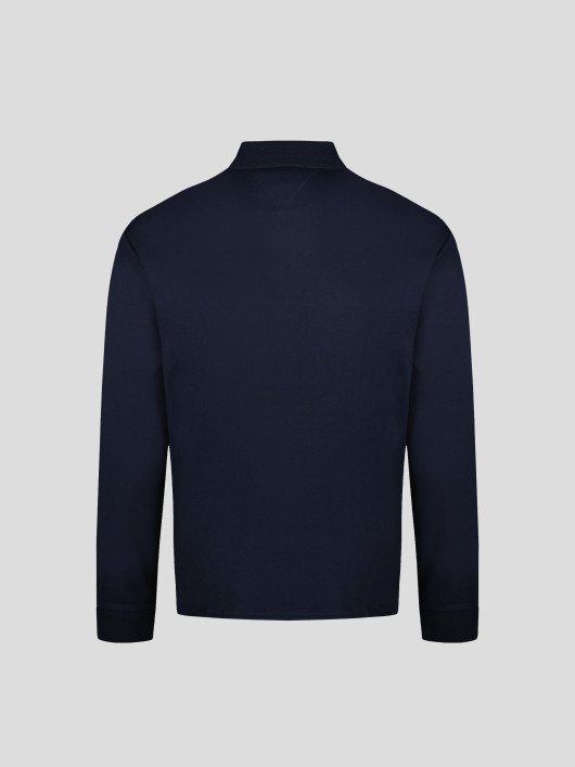Polo à Manches Longues Zippée Grande Taille Marine