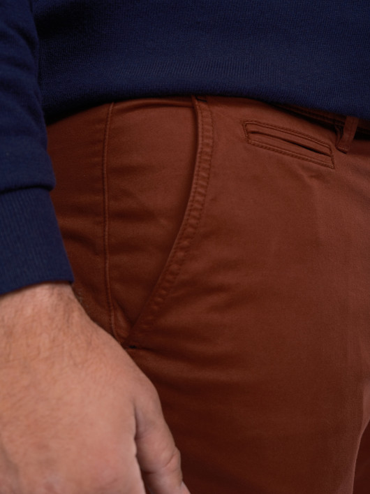 Pantalon Chino Grande Taille Bordeaux Capel