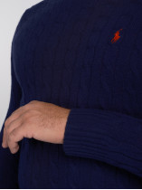 Pull En Cachemire Bleu Marine Grande Taille