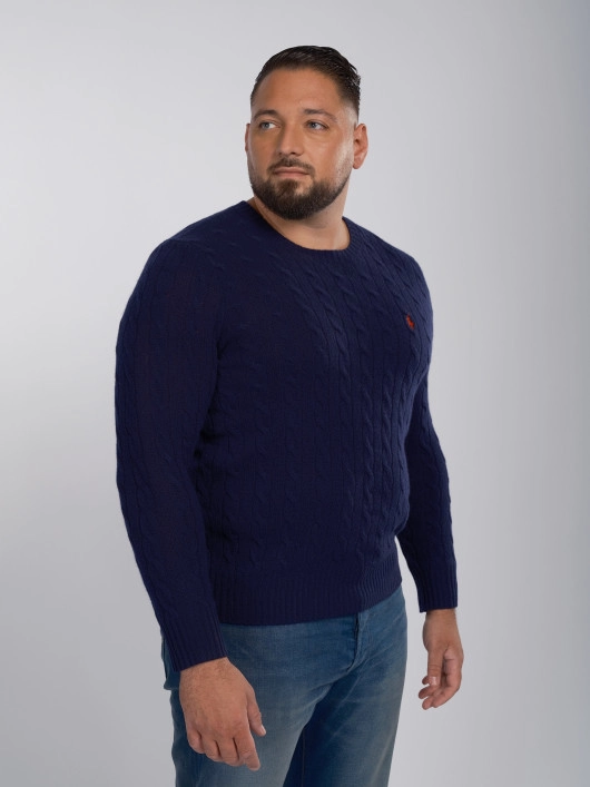 Pull En Cachemire Bleu Marine Grande Taille