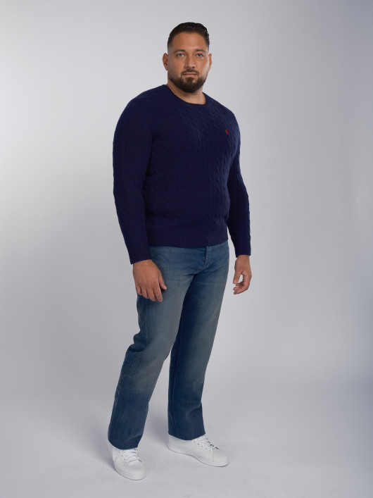 Pull En Cachemire Bleu Marine Grande Taille