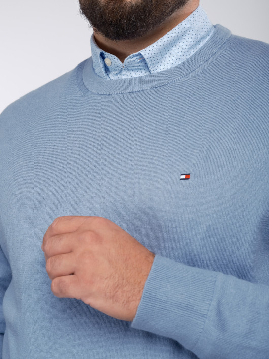 Pull Col Rond Maille Tommy Hilfiger Ciel Grande Taille