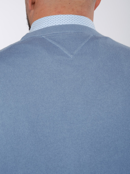 Pull Col Rond Maille Tommy Hilfiger Ciel Grande Taille