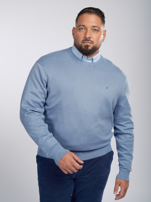 Pull Col Rond Maille Tommy Hilfiger Ciel Grande Taille