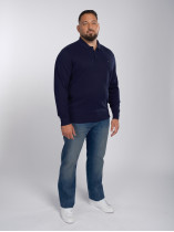 Pull Col Polo Bleu Marine Grande Taille