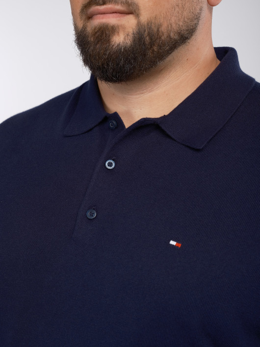Pull Col Polo Bleu Marine Grande Taille