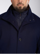 Manteau Cachemire Col Fourrure Marine Paul & Shark