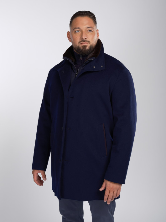 Manteau Cachemire Col Fourrure Marine Paul & Shark