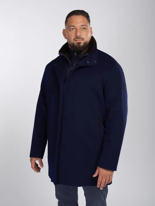 Manteau en cachemire bleu marine grande taille Paul & Shark