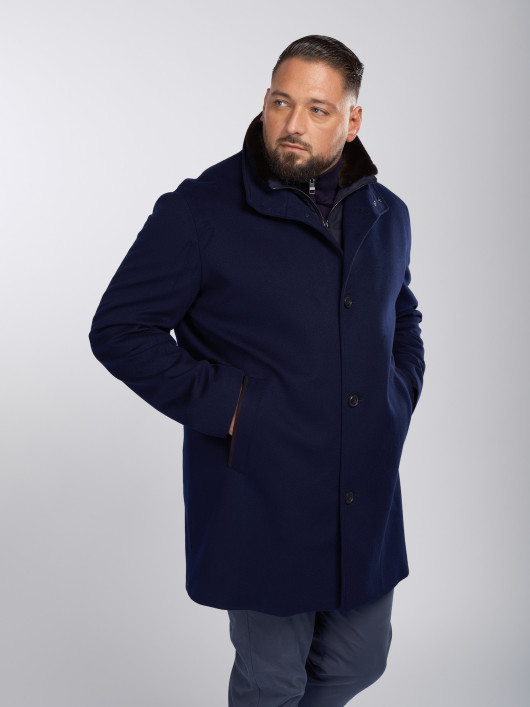 Manteau Cachemire Col Fourrure Marine Paul & Shark