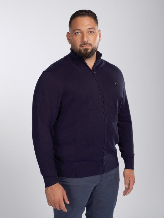 Cardigan Zippe Tommy Hilfiger Grande Taille marine homme grande taille - Capelstore