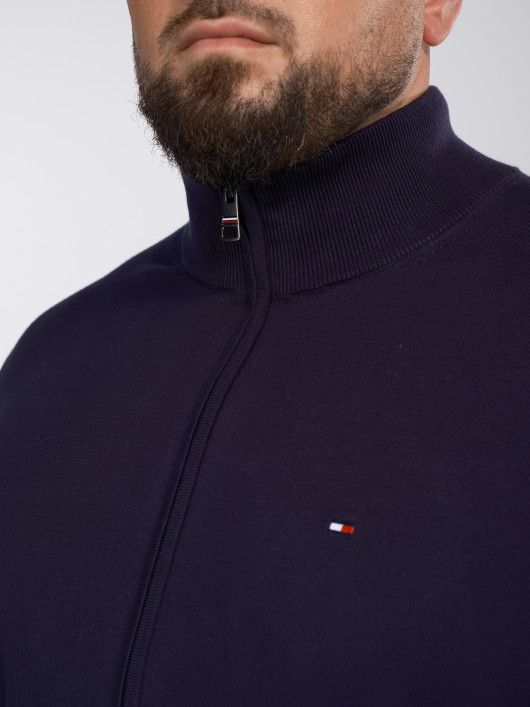 Cardigan Zippe Tommy Hilfiger Grande Taille marine homme grande taille - Capelstore