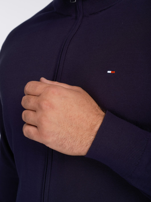 Cardigan Zippe Tommy Hilfiger Grande Taille marine homme grande taille - Capelstore