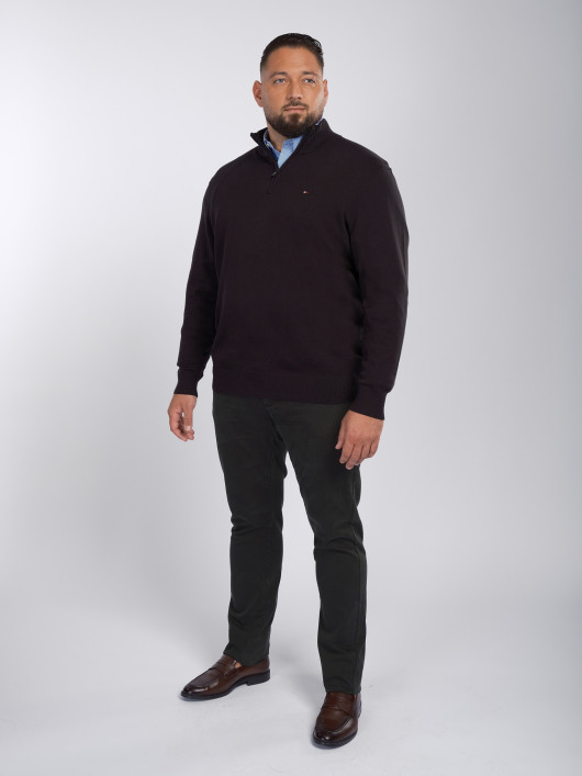 Pull Col Camionneur Tommy Hilfiger Grande Taille noir homme grande taille - Capelstore
