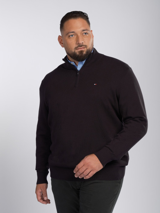 Pull Col Camionneur Tommy Hilfiger Grande Taille noir homme grande taille - Capelstore