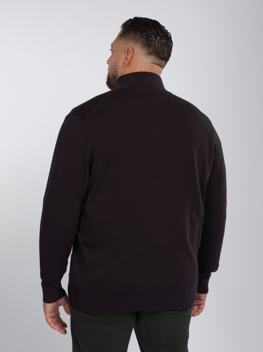 Pull Col Camionneur Tommy Hilfiger Grande Taille noir homme grande taille - Capelstore