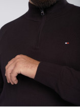 Pull Col Camionneur Tommy Hilfiger Grande Taille noir homme grande taille - Capelstore