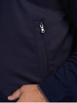 Cardigan Zippé Mix Matière Grande Taille Marine
