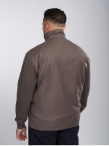 Cardigan Zippé Mix Matière Grande Taille Marron