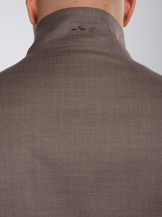 Cardigan Zippé Mix Matière Grande Taille Marron