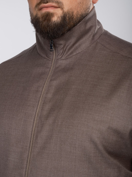 Cardigan Zippé Mix Matière Grande Taille Marron
