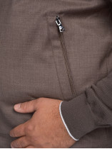 Cardigan Zippé Mix Matière Grande Taille Marron