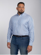 Chemise Twill A Rayures Grande Taille Marine
