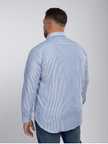 Chemise Twill A Rayures Grande Taille Marine
