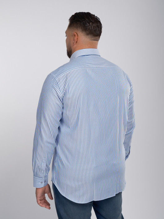 Chemise Twill A Rayures Grande Taille Marine