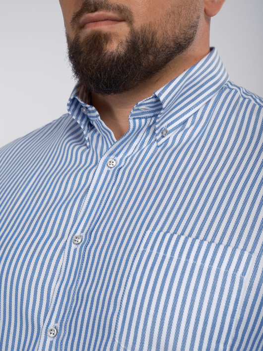Chemise Twill A Rayures Grande Taille Marine