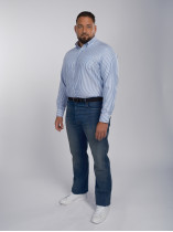 Chemise Twill A Rayures Grande Taille Marine