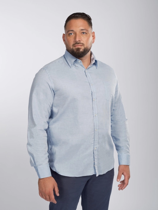 Chemise Flanelle Grande Taille Bleu Ciel