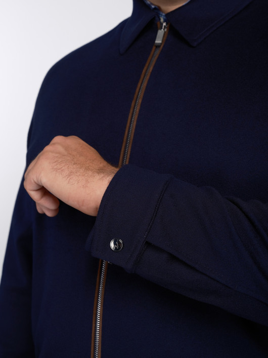 Blouson Cachemire Grande Taille Bleu Marine
